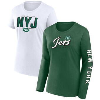 Women's New York Jets Fanatics Green/White Two-Pack Combo Cheerleader T-Shirt Set